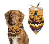 Bandana d'Halloween en forme de citrouille et monstre pour chien, chat, chien, foulard triangulaire, léger et respirant pour animaux de compagnie, bavoirs réglables, mignon et doux pour chiens de