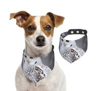 Bandana d'hiver blanc hibou pour chien, bandana d'été pour chiens, lavables, réglables et triangulaires, bavoirs mignons pour animaux de compagnie pour chiens de taille moyenne et grande taille