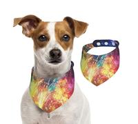 Bandana double face en coton pour chien, fille, garçon, lavable, beau feu d'artifice coloré, bavoirs pour chiens de petite, moyenne et grande taille, unisexe, pour chiens, chats, animaux de compagnie