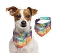 Bandana double face en coton pour chien, fille, garçon, lavable, coloré, cocotier, bavoirs pour chiens de petite, moyenne et grande taille, unisexe, pour chiens, chats, animaux de compagnie, taille S