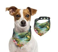 Bandana double face en coton pour chien, fille, garçon, lavable, coloré, mystérieux jardin, écharpe, bavoirs pour chiens de petite, moyenne et grande taille, unisexe, pour chiens, chats, animaux de