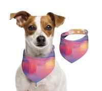Bandana double face en coton pour chien, fille, garçon, lavable, coucher de soleil coloré dans les montagnes enneigées, bavoirs pour chiens de petite, moyenne et grande taille, unisexe, chiens, chats