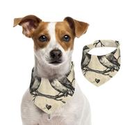 Bandana double face en coton pour chien, fille, garçon, lavable en forme de silhouette d'oiseau d'amour pour chiens de petite, moyenne et grande taille, unisexe, pour chiens, chats, animaux de