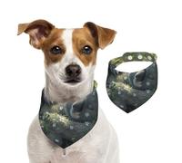 Bandana double face en coton pour chien, fille, garçon, lavable kangourou rêvant sur la prairie, bavoirs pour chiens de petite, moyenne et grande taille, unisexe, chiens, chats, animaux de compagnie