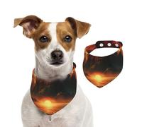 Bandana double face en coton pour chien, fille, garçon, lavable, la chaîne de montagnes mystérieuse phosphorescente sous le coucher du soleil pour chiens de petite, moyenne et grande taille, unisexe
