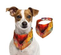 Bandana double face en coton pour chien, fille, garçon, lavable, motif ailes d'amour abstrait, bavoirs pour chiens de petite, moyenne et grande taille, unisexe, pour chiens, chats, animaux de