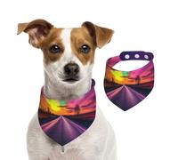 Bandana double face en coton pour chien, fille, garçon, lavable, motif aurore à l'autoroute, bavoirs pour chiens de petite, moyenne et grande taille, unisexe, pour chiens, chats, animaux de compagnie