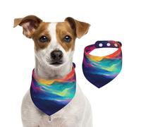Bandana double face en coton pour chien, fille, garçon, lavable, motif aurore du ciel éblouissant, bavoirs pour chiens de petite, moyenne et grande taille, unisexe, pour chiens, chats, animaux de