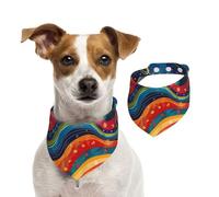 Bandana double face en coton pour chien, fille, garçon, lavable, motif cactus mystérieux, vague, pour chiens de petite, moyenne et grande taille, unisexe, pour chiens, chats, animaux de compagnie