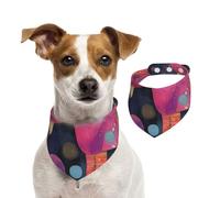 Bandana double face en coton pour chien, fille, garçon, lavable, motif éléphant coloré abstrait, bavoirs pour chiens de petite, moyenne et grande taille, unisexe, chats, animaux de compagnie, taille M