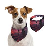 Bandana double face en coton pour chien, fille, garçon, lavable, motif éléphants africains se promenant sous le coucher de soleil éblouissant, bavoirs pour chiens de petite, moyenne et grande taille
