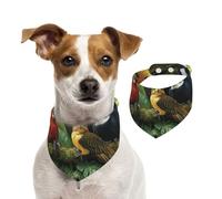Bandana double face en coton pour chien, fille, garçon, lavable, motif éléphants et oiseaux, pour chiens de petite, moyenne et grande taille, unisexe, pour chiens, chats, animaux de compagnie, taille