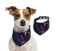 Bandana double face en coton pour chien, fille, garçon, lavable, motif lion de montagne avec couleurs magiques rugit en colère, bavoirs pour chiens de petite, moyenne et grande taille, unisexe, chiens