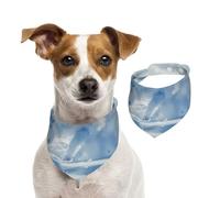 Bandana double face en coton pour chien, fille, garçon, lavable, motif loup des neiges, bavoirs pour chiens et chats de petite, moyenne et grande taille Unisexe