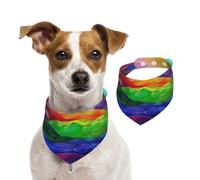 Bandana double face en coton pour chien, fille, garçon, lavable, motif montagnes arc-en-ciel, pour chiens de petite, moyenne et grande taille, unisexe, pour chiens, chats, animaux de compagnie, taille