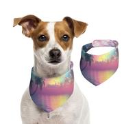 Bandana double face en coton pour chien, fille, garçon, lavable, motif océan sous l'arc-en-ciel, écharpe légère pour chiens de petite, moyenne et grande taille, unisexe, pour chiens, chats, animaux de