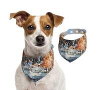 Bandana double face en coton pour chien, fille, garçon, lavable, motif ours jouant du chien, bavoirs pour petits, moyens et grands, unisexes pour chiens, chats, animaux de compagnie, taille S