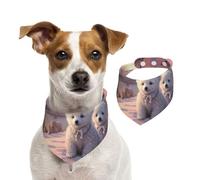 Bandana double face en coton pour chien, fille, garçon, lavable, motif petit ours dans la neige, bavoirs pour chiens de petite, moyenne et grande taille, unisexe, pour chiens, chats, animaux de