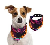 Bandana double face en coton pour chien, fille, garçon, lavable, motif rhinocéros sortant des flammes pour chiens de petite, moyenne et grande taille, unisexe, chiens, chats, animaux de compagnie