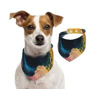 Bandana double face en coton pour chien, fille, garçon, lavable, motif vagues mystérieuses, bavoirs pour chiens de petite, moyenne et grande taille, unisexe, pour chiens, chats, animaux de compagnie