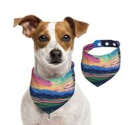 Bandana double face en coton pour chien, fille, garçon, lavable The Fields Under Dog Scarf Bavoirs pour petits, moyens et grands, unisexe, chiens, chats, animaux de compagnie, taille L