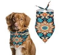Bandana doux et respirant pour chiens et chats, imprimé fleurs mandala vintage, écharpe légère en polyester, parfait pour un style quotidien ou des événements spéciaux