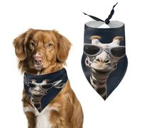 Bandana doux et respirant pour chiens et chats, trois girafes portant des lunettes de soleil, écharpe légère en polyester, parfait pour un style quotidien ou des événements spéciaux