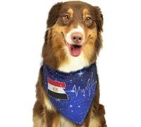Bandana Doux pour Chien, Motif Drapeau égyptien, Carte du Pays, Contour, Battement de cœur, Égypte, Foulard Triangulaire, Accessoires pour Animaux de Compagnie pour Chiens et chats97