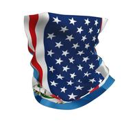Bandana Drapeau Marocain Moitié Amérique Moitié Maroc Durable Demi-Masque Elastique Masque pour Running Paintball Randonnée 2 Pièces