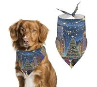 Bandana durable pour animaux de compagnie, écharpe triangulaire imprimée ville d'hiver pour chiens et chats, doux, élégant et facile à laver, idéal pour les promenades, les photos et plus encore