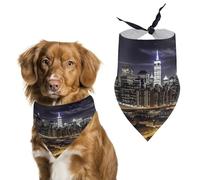 Bandana durable pour animaux de compagnie, écharpe triangulaire imprimée ville la nuit pour chiens et chats, doux, élégant et facile à laver, idéal pour les promenades, les photos et plus encore