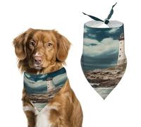 Bandana durable pour animaux de compagnie, motif phare de mer pour chiens et chats, doux, élégant et facile à laver, idéal pour les promenades, les photos et plus encore