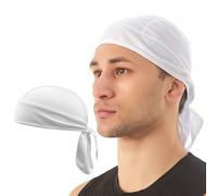 Bandana Durag Homme,Hommes Protection Solaire éTé Pirate Bandeau cowboy Snoods,Femmes VéLo Bonnet Moto Foulard Casquette,TêTe Avec Buff Balaclava Bandeaux,Sport Enfants Bandanas pour Sports(Blanc)