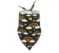 Bandana/écharpe/Bavoir Triangulaire en Forme d'arc-en-Ciel avec Bonbons de maïs pour Halloween - Cadeau Mignon pour Animaux de Compagnie (Chats, Chiens)