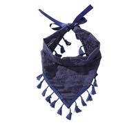 Bandana élégant blanc floral à pompons en tissu polyester doux polyvalent accessoire de coiffure