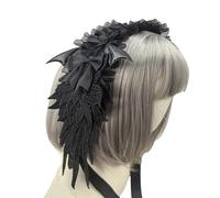 Bandana élégant en dentelle avec nœud papillon pour les fans de mode gothique dans le cosplay et la photographie Accessoire élégant Bandeau de mode pour filles