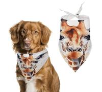 Bandana élégant en forme d'animal aquarelle girafe pour chien - Écharpe triangulaire douce et lavable - Réglable - Léger - Respirant - Pour animaux de compagnie de petite, moyenne et grande taille