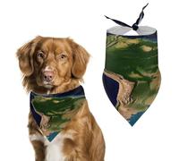 Bandana élégant pour animaux de compagnie pour chats et chiens, écharpe triangulaire imprimée image satellite d'Amérique du Sud, légère et durable, parfaite pour un usage quotidien ou des événements