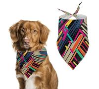 Bandana élégant pour chats et chiens, écharpe triangulaire à imprimé abstrait coloré, léger et durable, parfait pour un usage quotidien ou des événements spéciaux