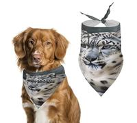 Bandana élégant pour chats et chiens, écharpe triangulaire à imprimé léopard des neiges, léger et durable, parfait pour un usage quotidien ou des événements spéciaux