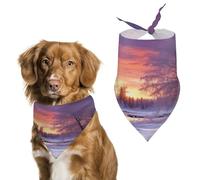 Bandana élégant pour chats et chiens, écharpe triangulaire à imprimé paysage d'hiver, léger et durable, parfait pour un usage quotidien ou des événements spéciaux