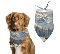 Bandana élégant pour chats et chiens, écharpe triangulaire à imprimé paysage d'hiver, léger et durable, parfait pour un usage quotidien ou des événements spéciaux