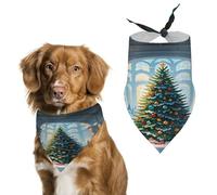 Bandana élégant pour chats et chiens, écharpe triangulaire à imprimé ruines d'hiver, léger et durable, parfait pour un usage quotidien ou des événements spéciaux