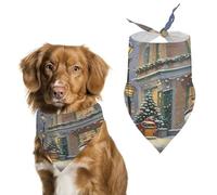 Bandana élégant pour chats et chiens, écharpe triangulaire imprimée bonhomme de neige au coin de la rue, léger et durable, parfait pour un usage quotidien ou des événements spéciaux