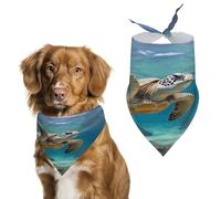 Bandana élégant pour chats et chiens, écharpe triangulaire imprimée tortue de mer, léger et durable, parfait pour un usage quotidien ou des événements spéciaux