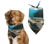 Bandana élégant pour chats et chiens, écharpe triangulaire imprimée tortue de mer, léger et durable, parfait pour un usage quotidien ou des événements spéciaux