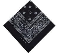 Bandana en 100 % coton Motif paisley 25 couleurs au choix - Noir - Taille Unique