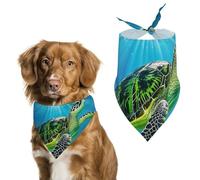 Bandana en forme de tortue pour chien de mer pour nourrir et toiletter, bavoirs triangulaires lavables pour animaux domestiques pour chats et chiens