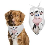 Bandana en forme de vache laitière de dessin animé, lavable et réglable, écharpe respirante pour animaux de compagnie de petite, moyenne et grande taille, accessoire tendance mignon pour animal de