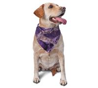Bandana en marbre violet pour chien et chat de petite et moyenne taille - Accessoire photo - Bandana triangulaire réglable - Lavable - Pour chien